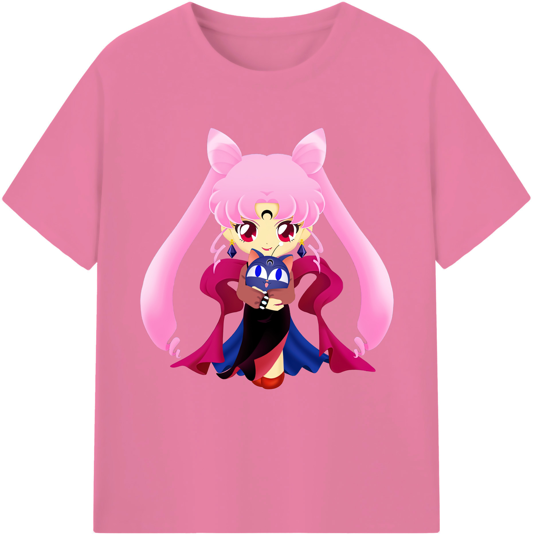 （画像用） 美少女戦士セーラームーン ちびうさ Sailor Moon Chibiusa Tsukino Usagi Small Lady Serenity 綿100％半袖Tシャツ（フロントプリント）